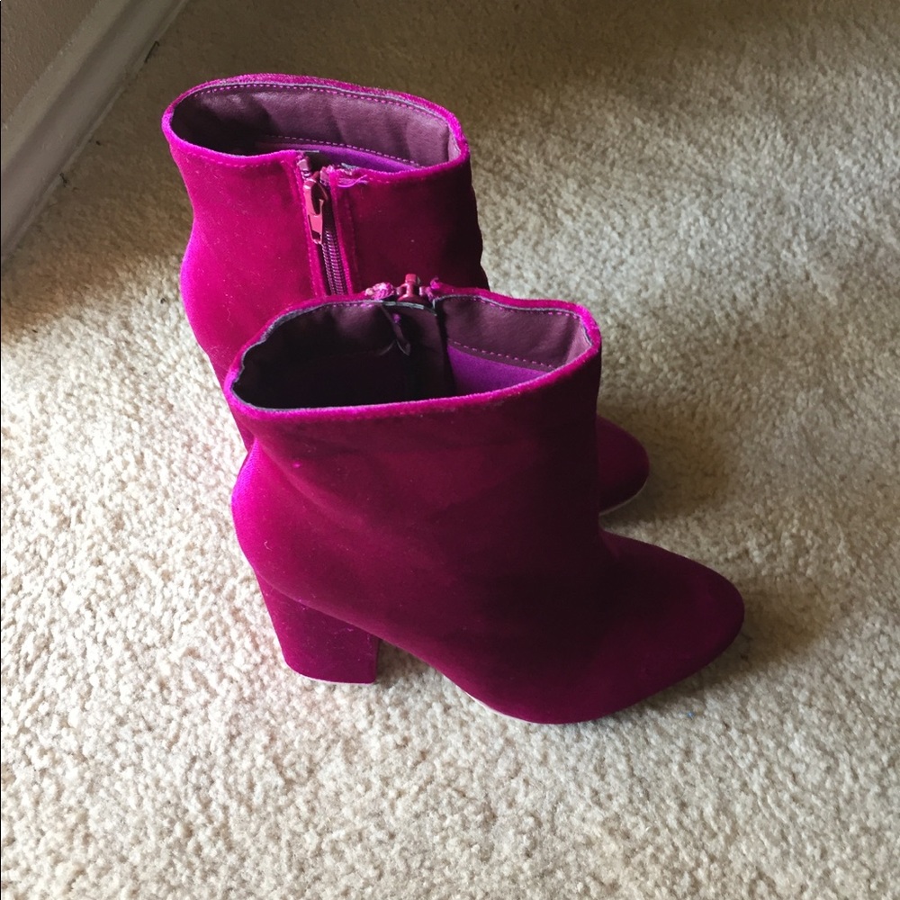Beautiful pink suede high heel boots